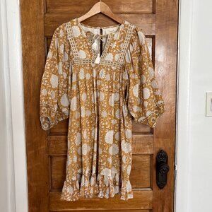 Cleobella Magdalena Mini Dress in Honey Mix Print - XS